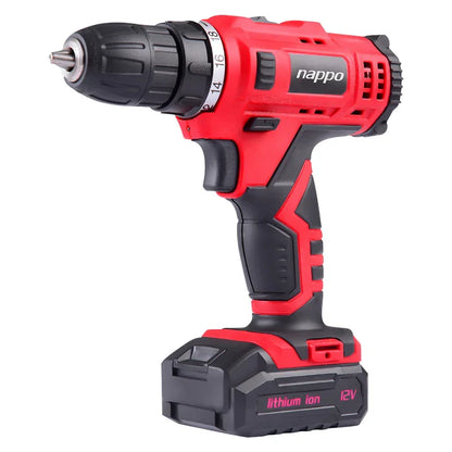 Taladro Inalámbrico nарро NHK-041 con 2 Velocidades Batería Recargable 12V Maletín + Accesorios 78 Piezas