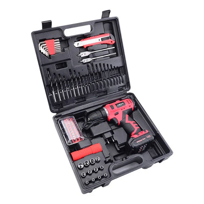 Taladro Inalámbrico nарро NHK-041 con 2 Velocidades Batería Recargable 12V Maletín + Accesorios 78 Piezas